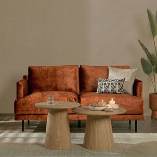 Samt Sofa Denver 2,5-Sitzer kupfer