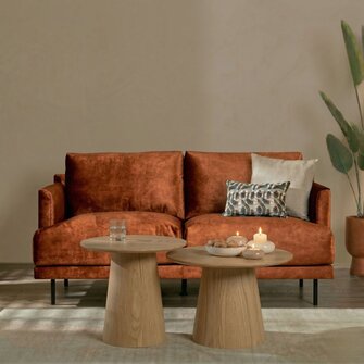 Samt Sofa Denver 2,5-Sitzer kupfer