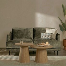 Samt Sofa Denver 2,5-Sitzer grün