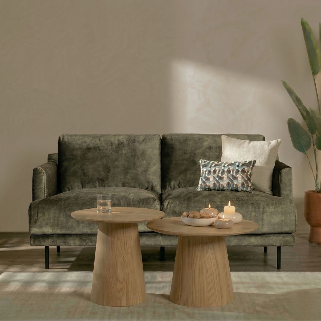 Samt Sofa Denver 2,5-Sitzer grün