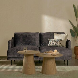 Samt Sofa Denver 2,5-Sitzer anthrazit