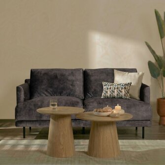 Samt Sofa Denver 2,5-Sitzer anthrazit