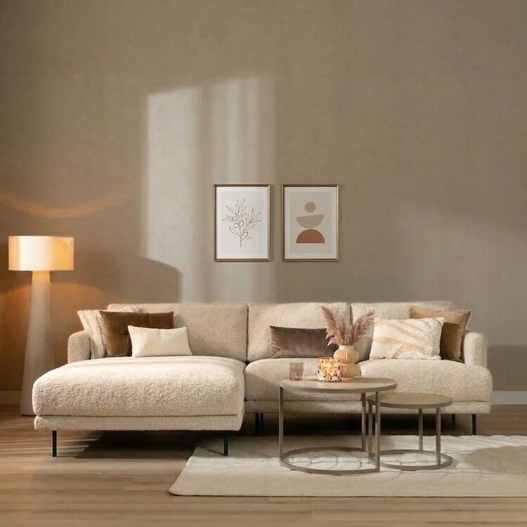 Ecksofa Denver Bouclé beige links