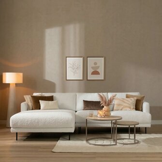 Ecksofa Denver Bouclé weiß links
