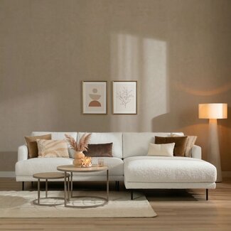 Ecksofa Denver Bouclé weiß rechts