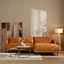 Ecksofa Denver Samt ockergelb/cognac rechts