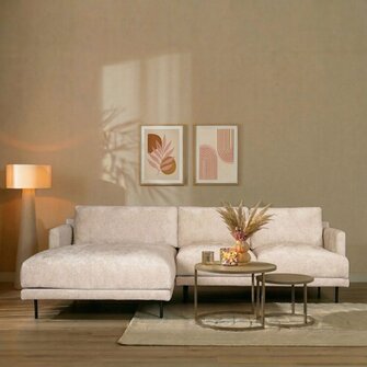 Ecksofa Denver Chenille weiß/beige links