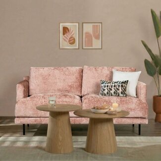 Chenille Sofa Denver 2,5-Sitzer pink