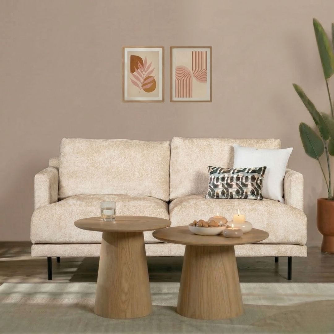 Sofa Denver Chenille 2,5-Sitzer weiß/beige