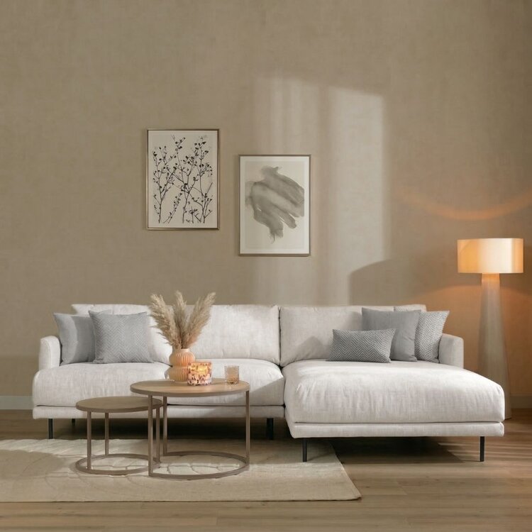 Ecksofa Denver Stoff off white rechts