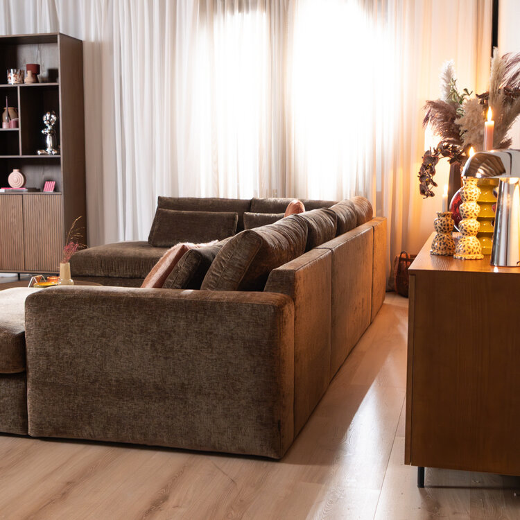 U-Sofa Kyle 6-Sitzer Chenille mocha