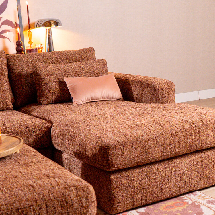 U-Sofa Kyle 6-Sitzer Chenille rot