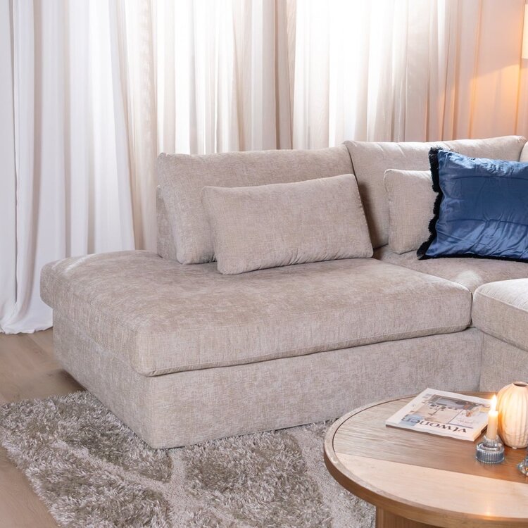 U-Sofa Kyle 6-Sitzer Chenille sand