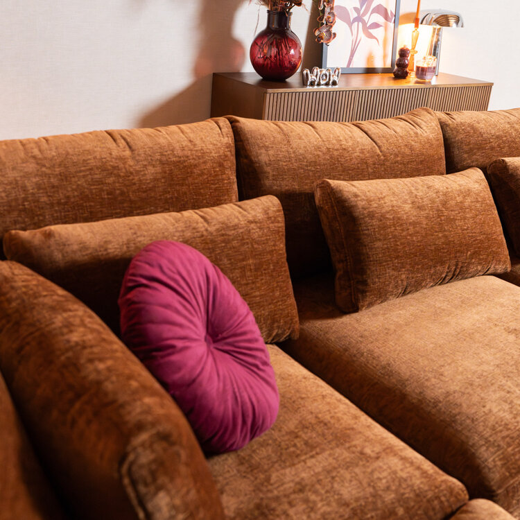 Ecksofa Kyle chenille kupfer links