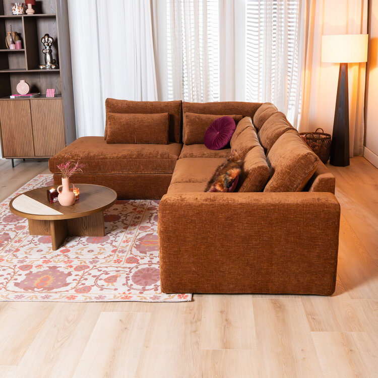 Ecksofa Kyle chenille kupfer links