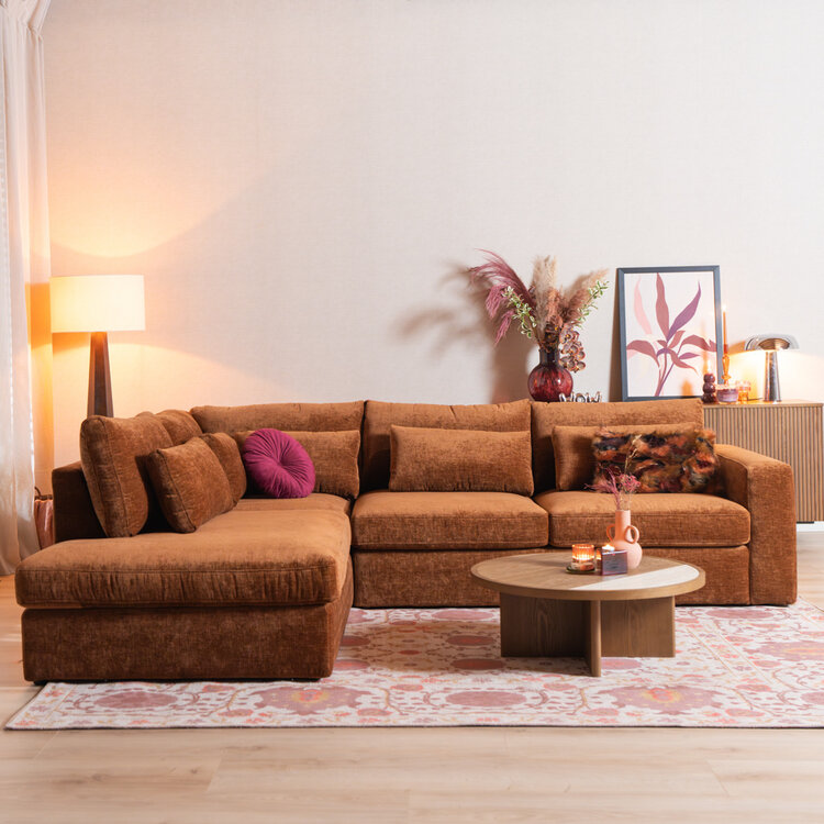 Ecksofa Kyle chenille kupfer links