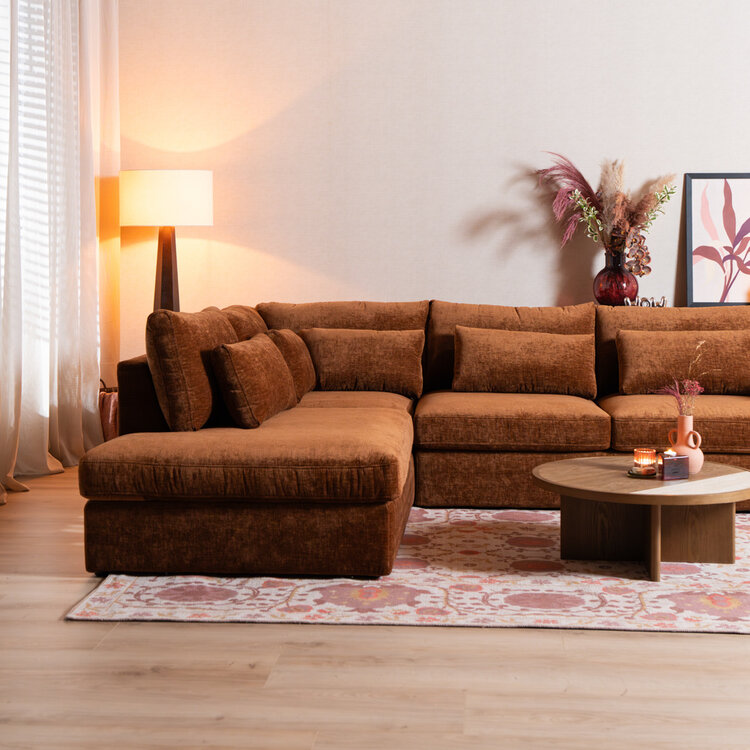 Ecksofa Kyle chenille kupfer links