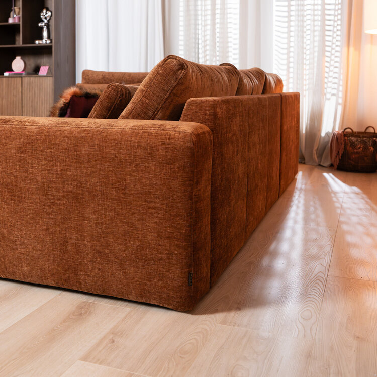 Ecksofa Kyle chenille kupfer links