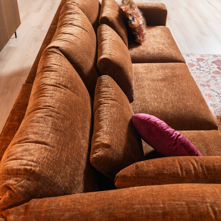 Ecksofa Kyle chenille kupfer links