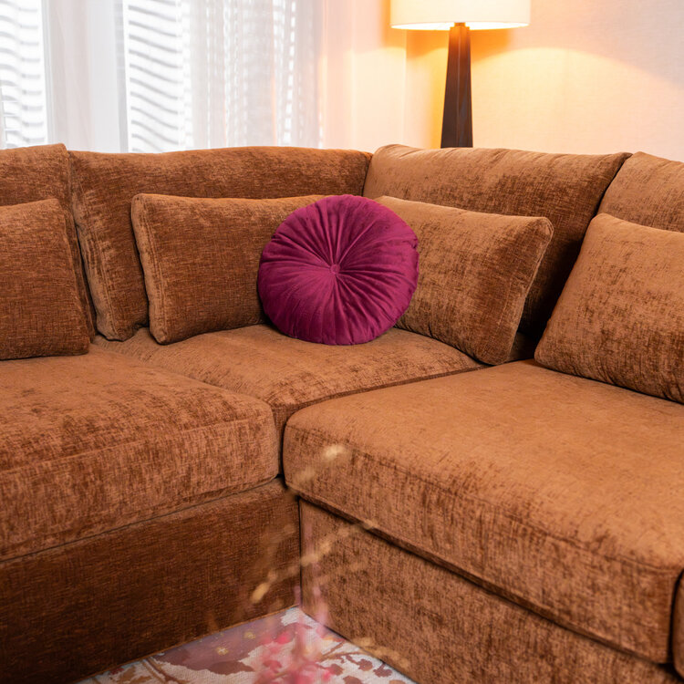 Ecksofa Kyle chenille kupfer links