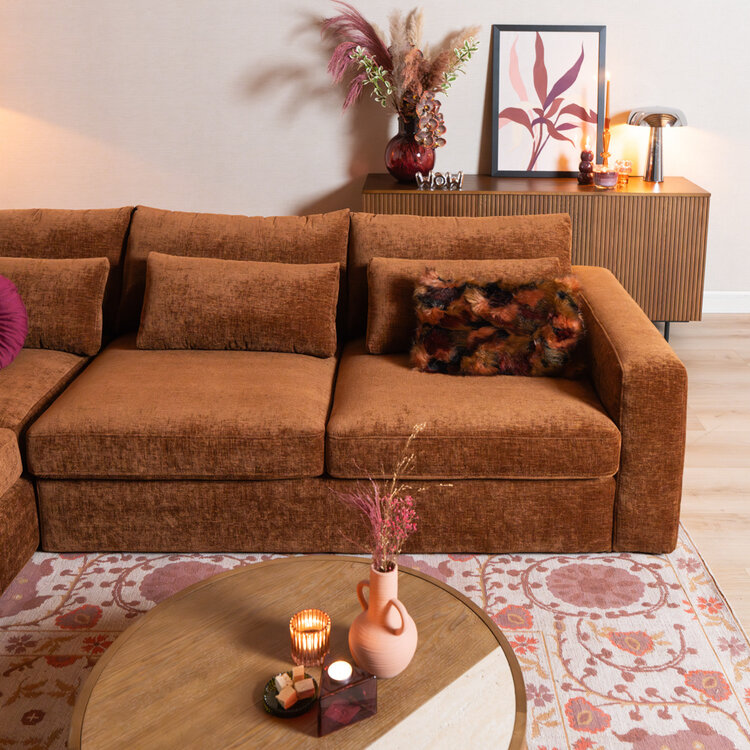 Ecksofa Kyle chenille kupfer links