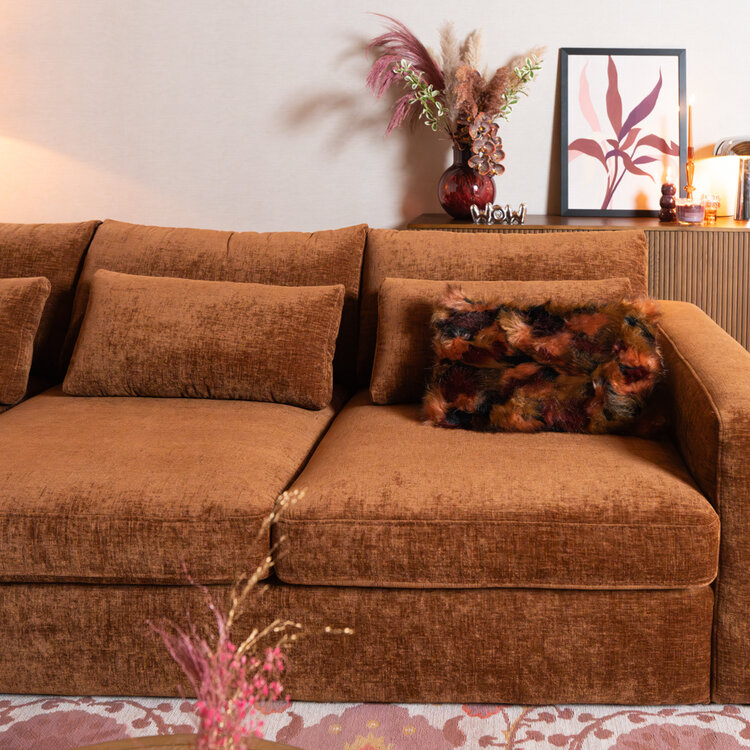 Ecksofa Kyle chenille kupfer links