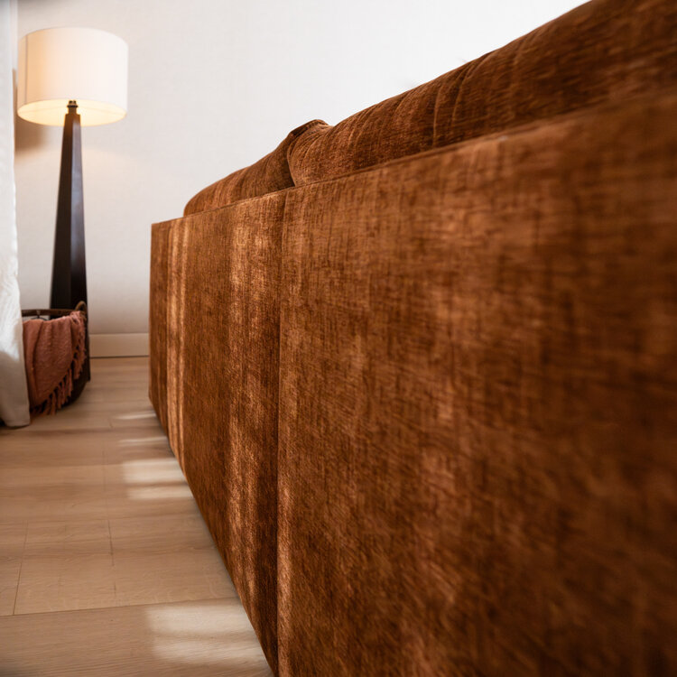 U-Sofa Kyle 6-Sitzer Chenille kupfer