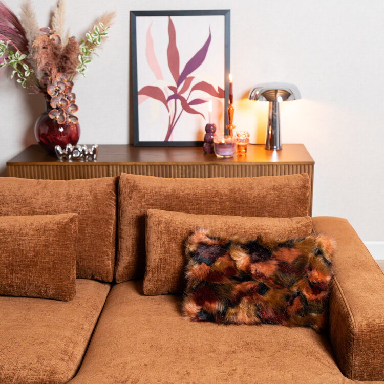 U-Sofa Kyle 6-Sitzer Chenille kupfer