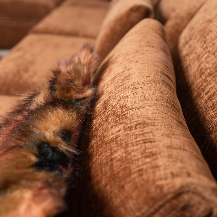 U-Sofa Kyle 6-Sitzer Chenille kupfer