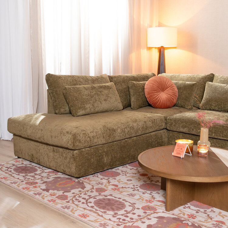 Ecksofa Kyle chenille grün links