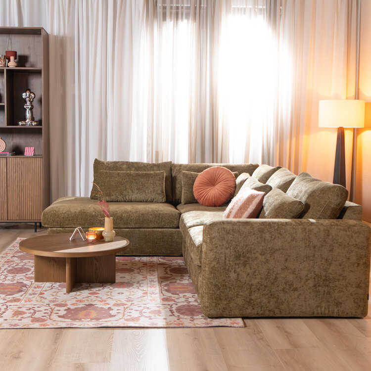 Ecksofa Kyle chenille grün links