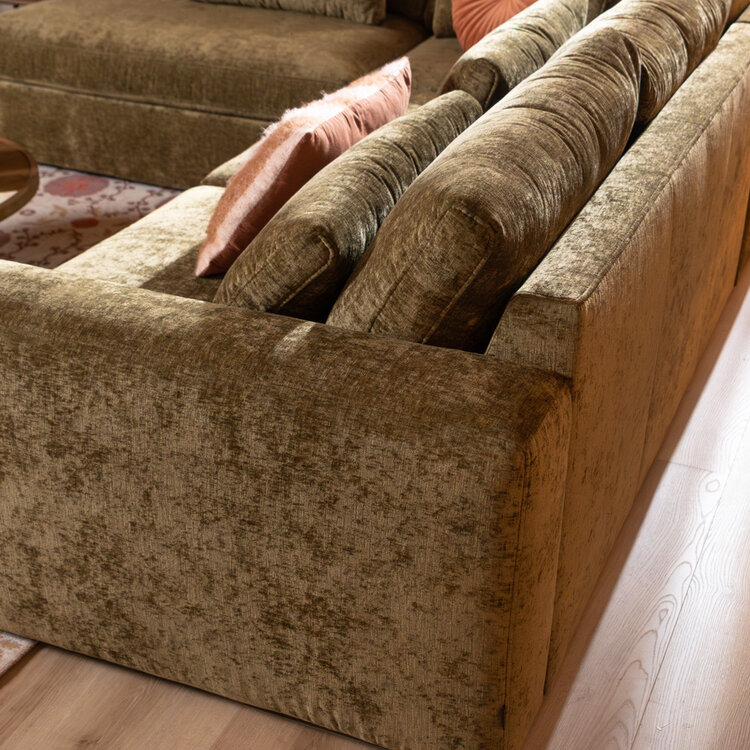 Ecksofa Kyle chenille grün links