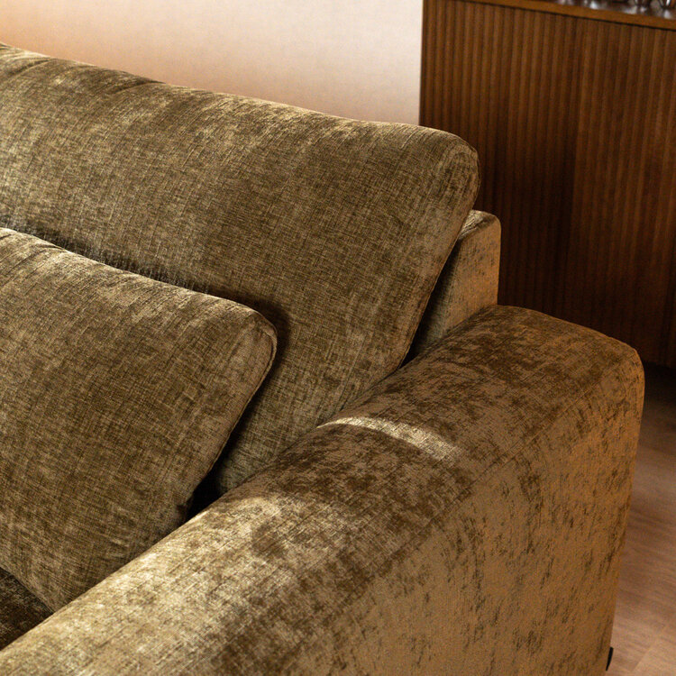 Ecksofa Kyle chenille grün links