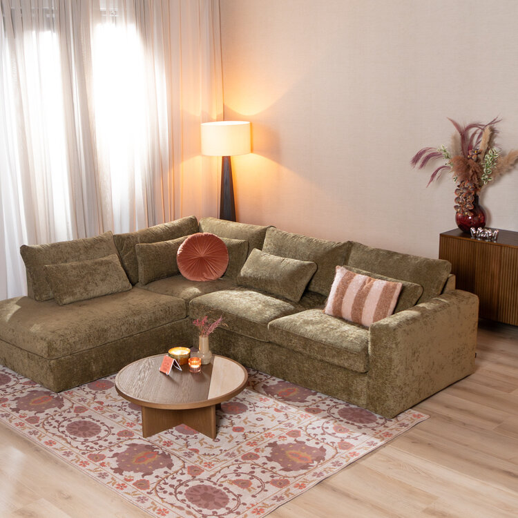 Ecksofa Kyle chenille grün links