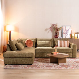 Ecksofa Kyle chenille grün links