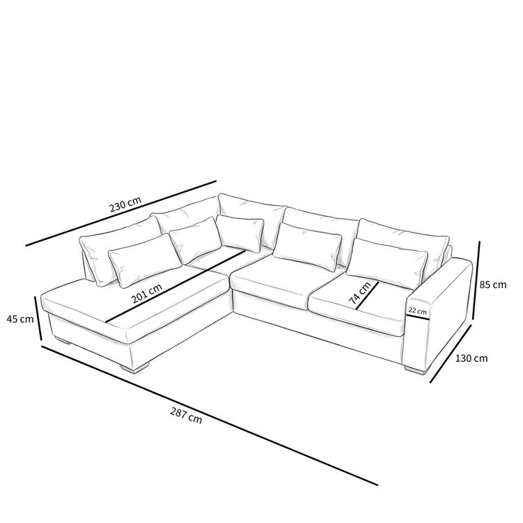 Ecksofa Kyle chenille sand grey links