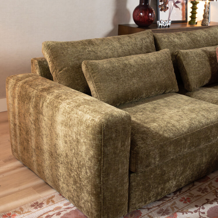 3-Sitzer Sofa Kyle Chenille olive grün
