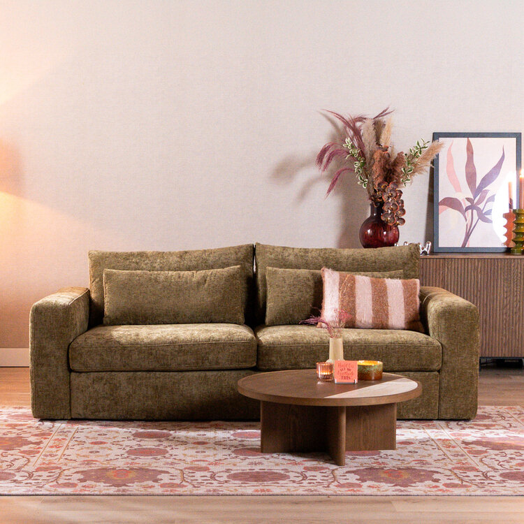 3-Sitzer Sofa Kyle Chenille olive grün