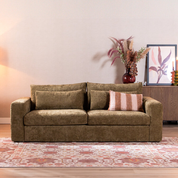3-Sitzer Sofa Kyle Chenille olive grün