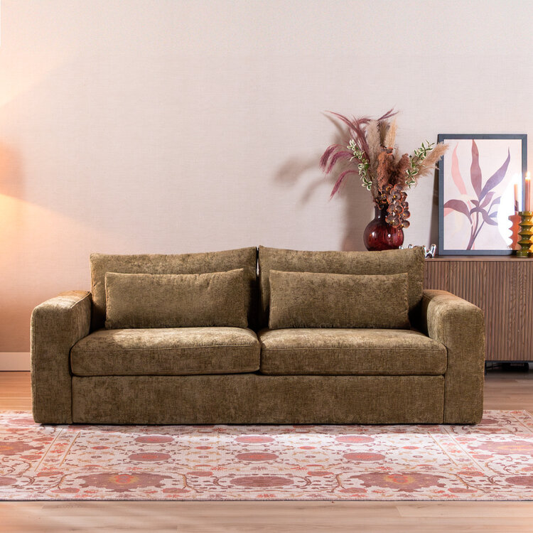 3-Sitzer Sofa Kyle Chenille olive grün