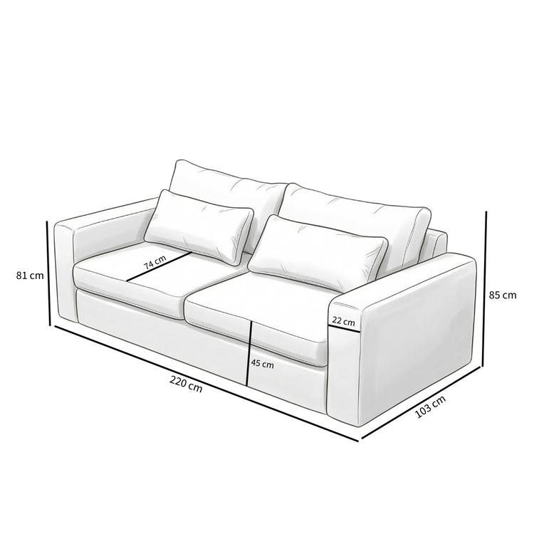 3-Sitzer Sofa Kyle Chenille Mocha