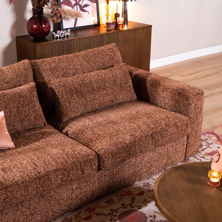 3-Sitzer Sofa Kyle Chenille rot