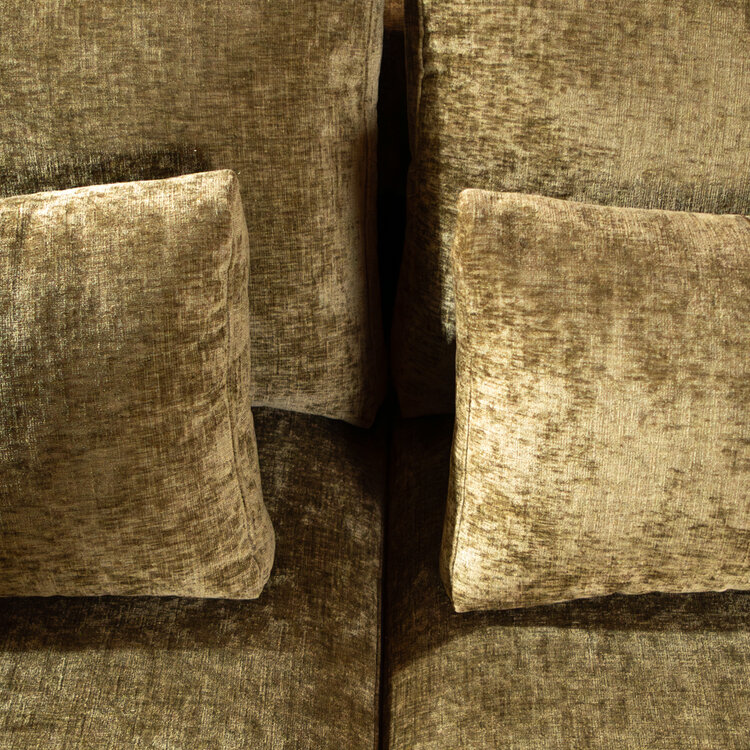 U-Sofa Kyle 6-Sitzer Chenille olive grün