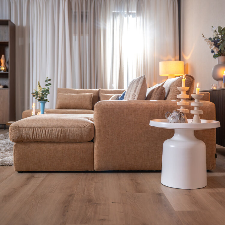 U-Sofa Kyle 6-Sitzer Chenille peach