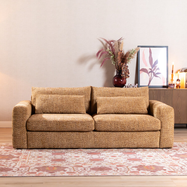 3-Sitzer Sofa Kyle Chenille ockergelb