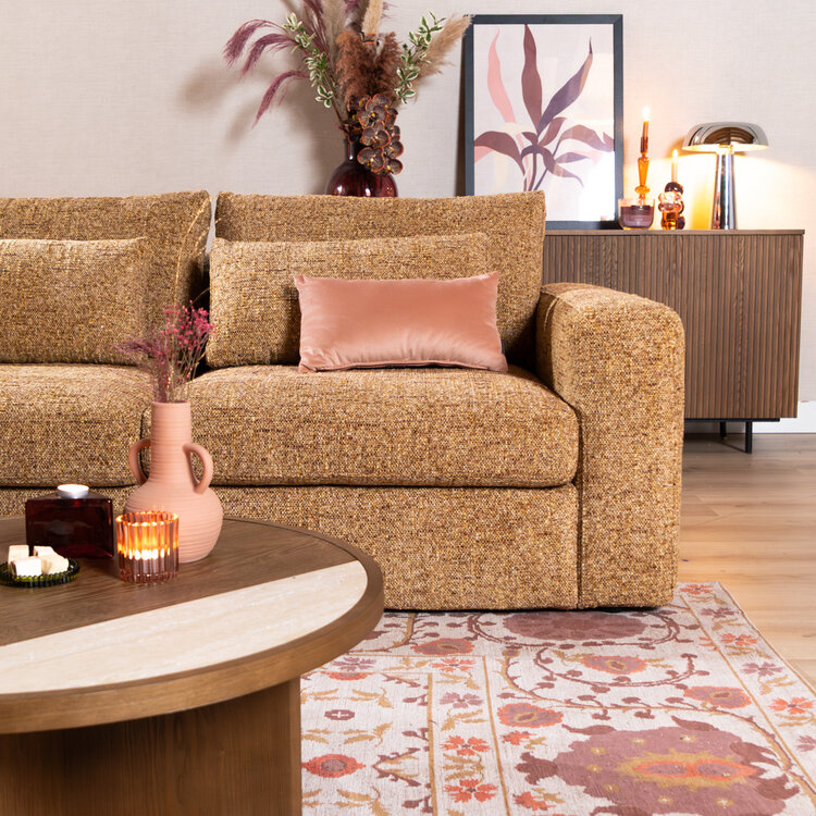 Ecksofa Kyle chenille ockergelb links