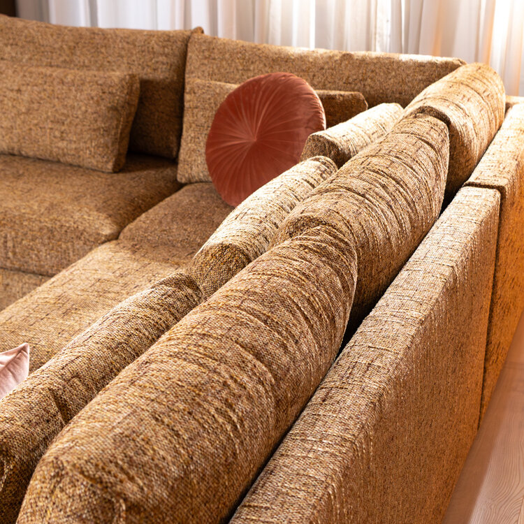 Ecksofa Kyle chenille ockergelb links