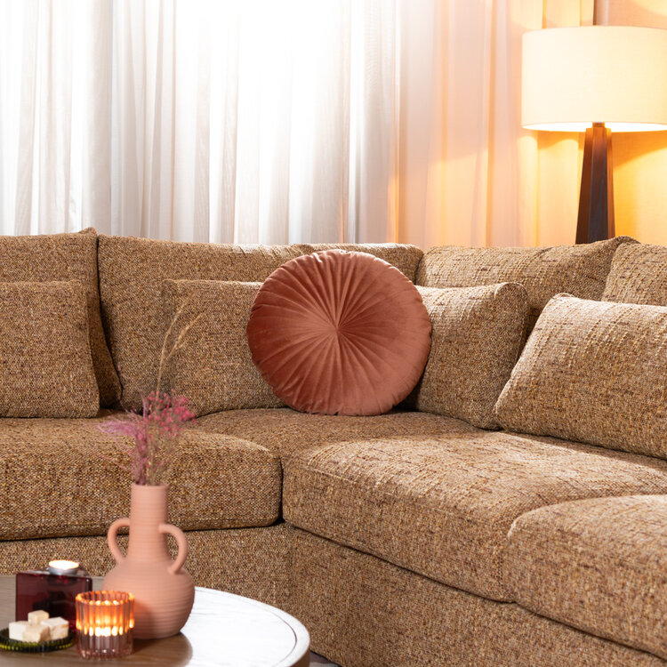 Ecksofa Kyle chenille ockergelb links