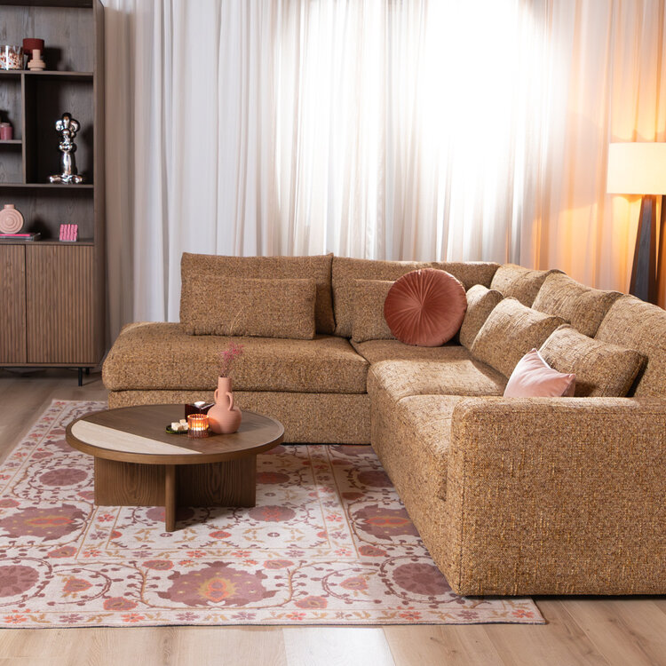 Ecksofa Kyle chenille ockergelb links