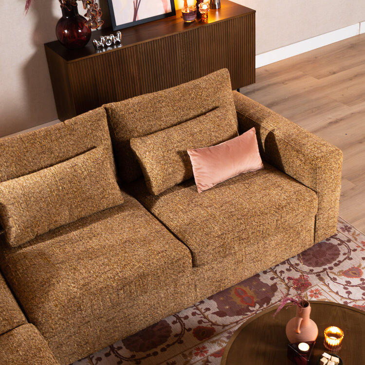 Ecksofa Kyle chenille ockergelb links